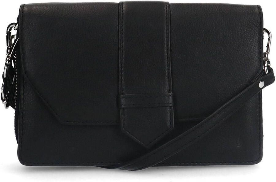 Manfield leren crossbody tas zwart