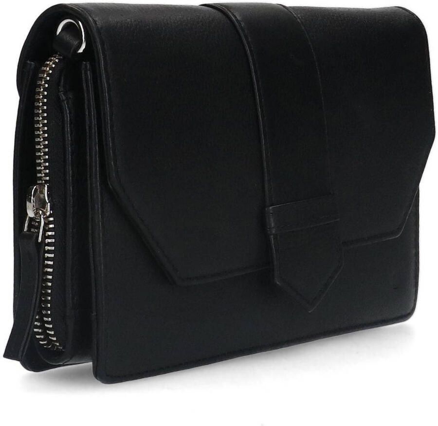 Manfield leren crossbody tas zwart - Foto 2