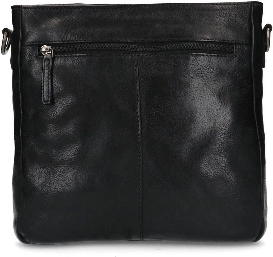 Manfield leren crossbody tas zwart - Foto 2