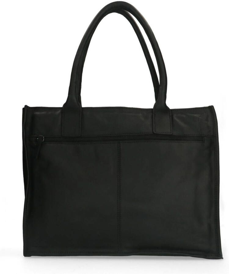 Manfield leren crossbody tas zwart - Foto 3