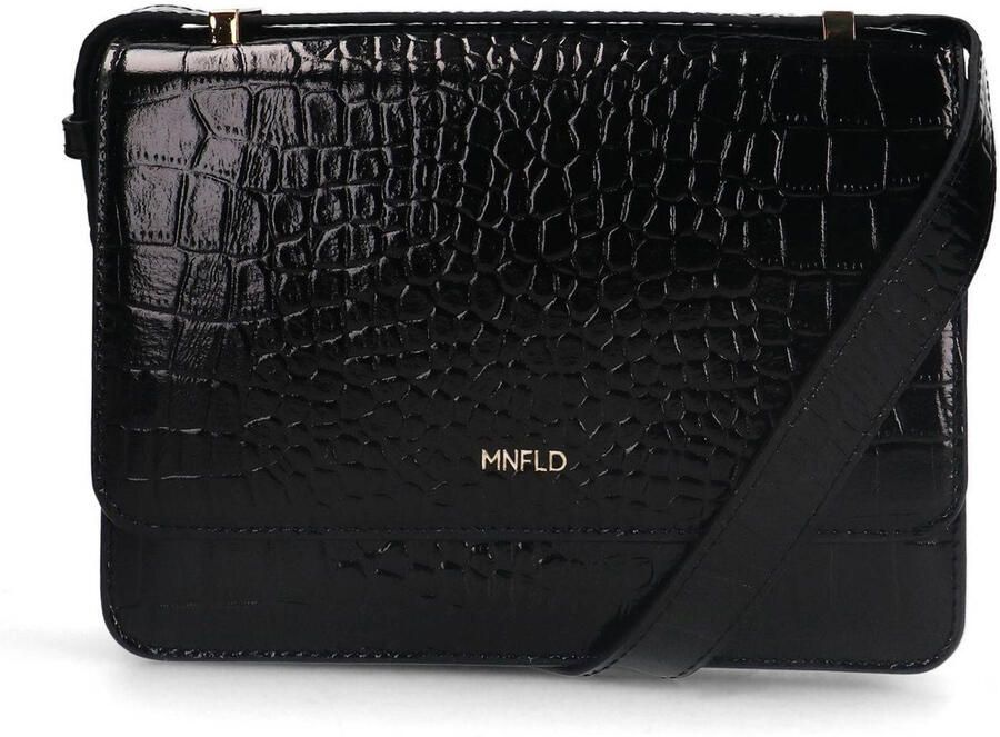 Manfield leren crossbody tas zwart