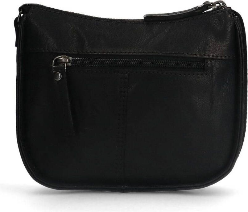 Manfield leren crossbody tas zwart - Foto 2