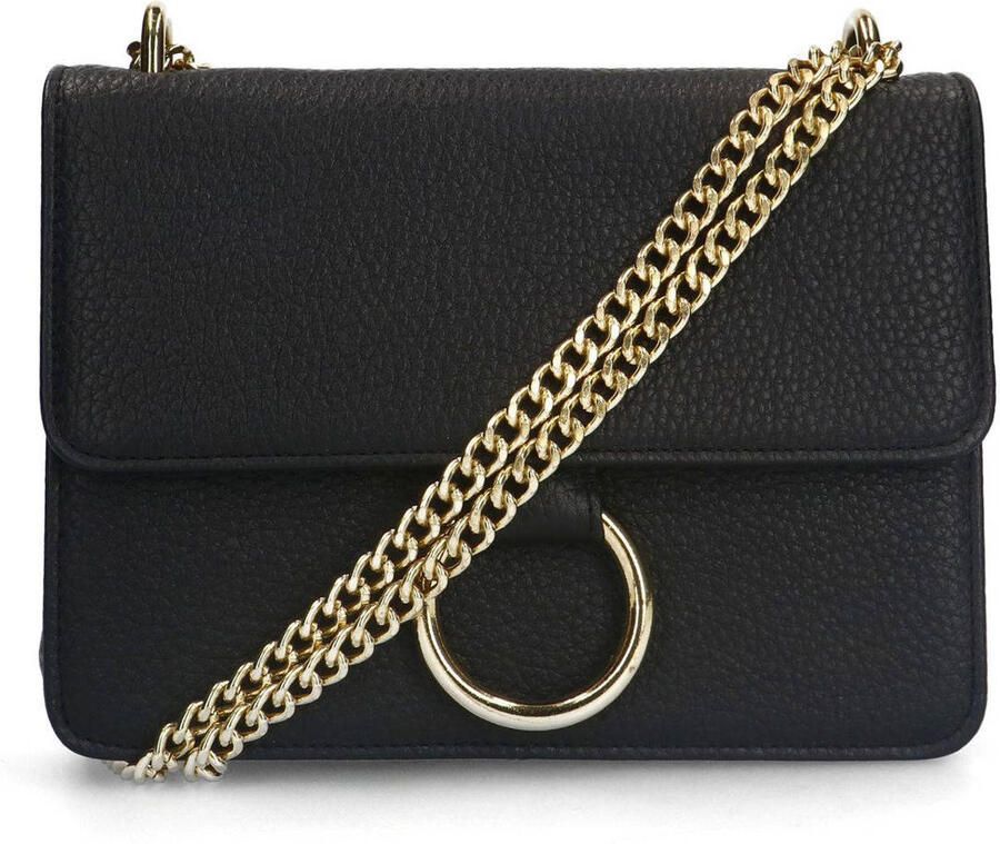 Manfield leren crossbody tas zwart