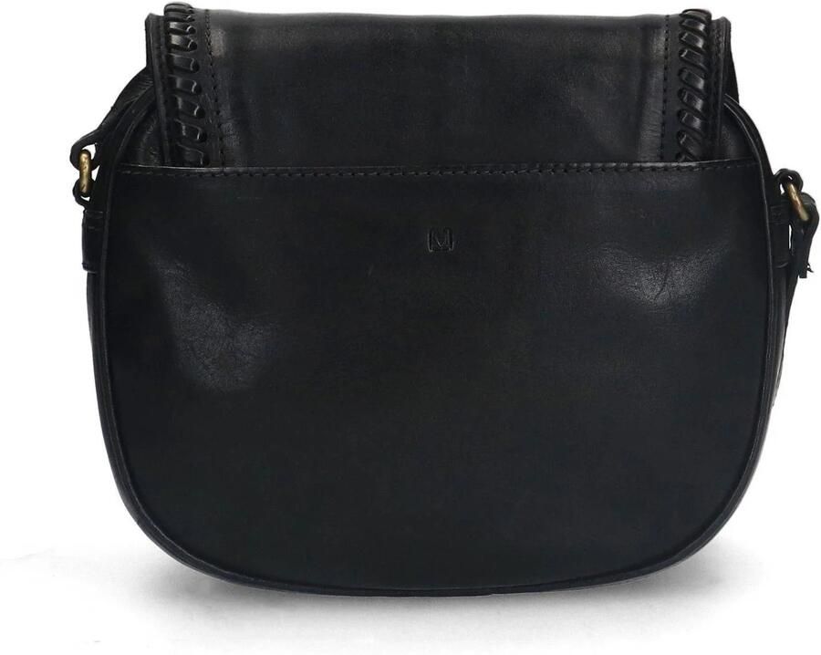 Manfield leren crossbody tas zwart - Foto 3