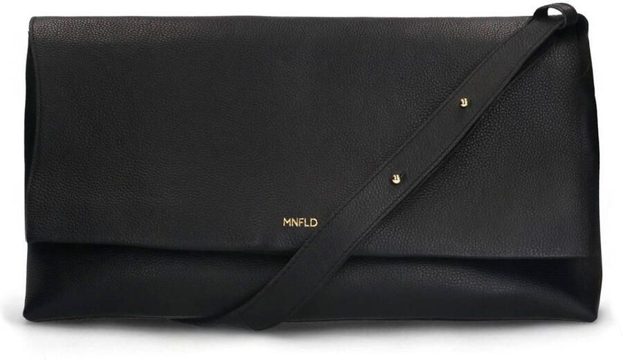 Manfield leren crossbody tas zwart