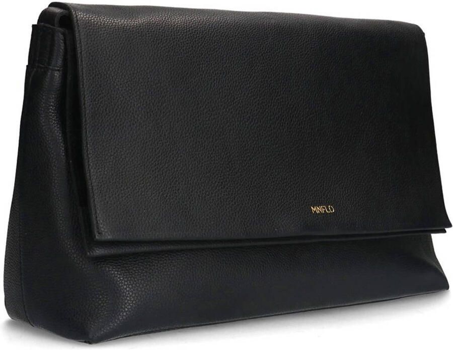 Manfield leren crossbody tas zwart - Foto 2
