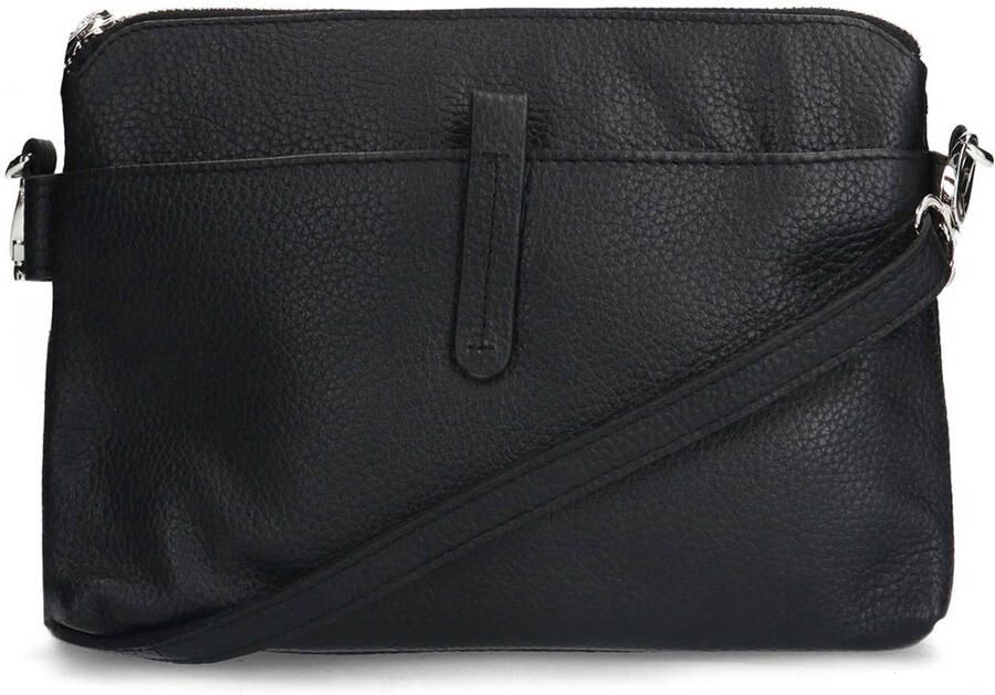 Manfield leren crossbody tas zwart