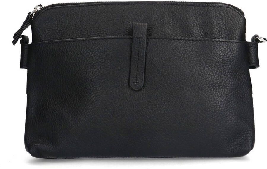 Manfield leren crossbody tas zwart - Foto 2