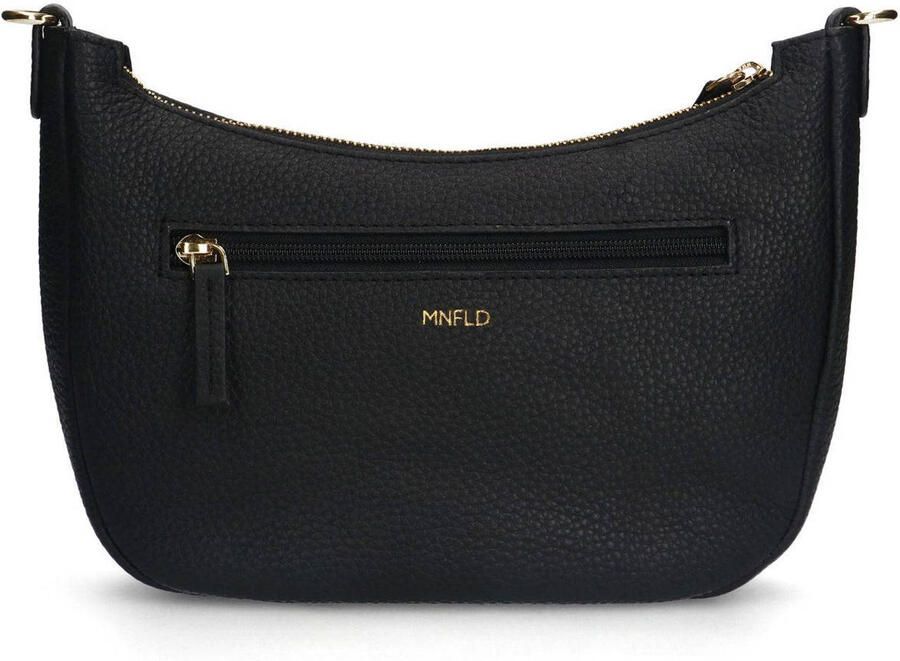 Manfield leren crossbody tas zwart