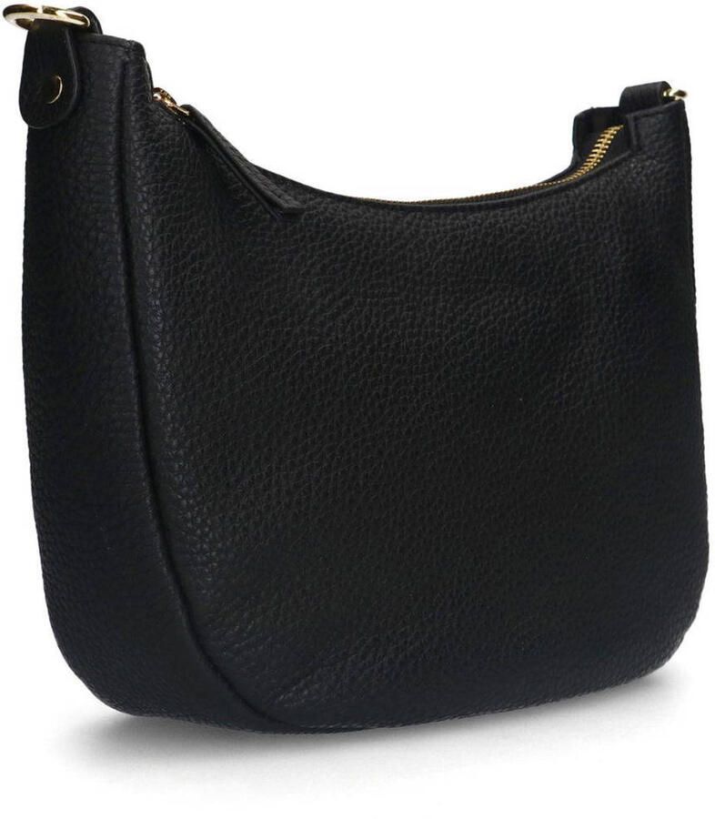 Manfield leren crossbody tas zwart - Foto 2