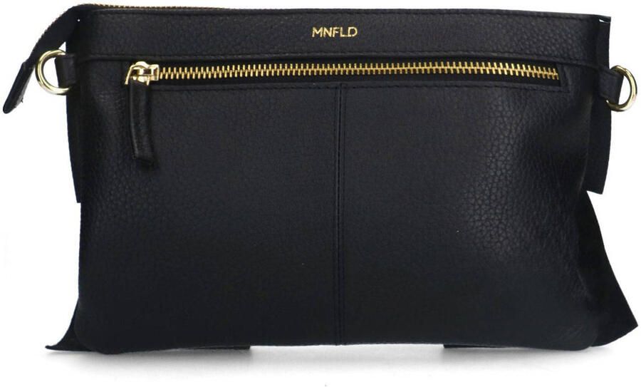 Manfield leren crossbody tas zwart