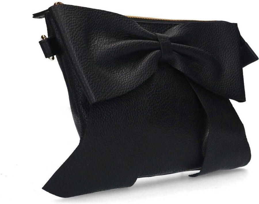 Manfield leren crossbody tas zwart - Foto 3