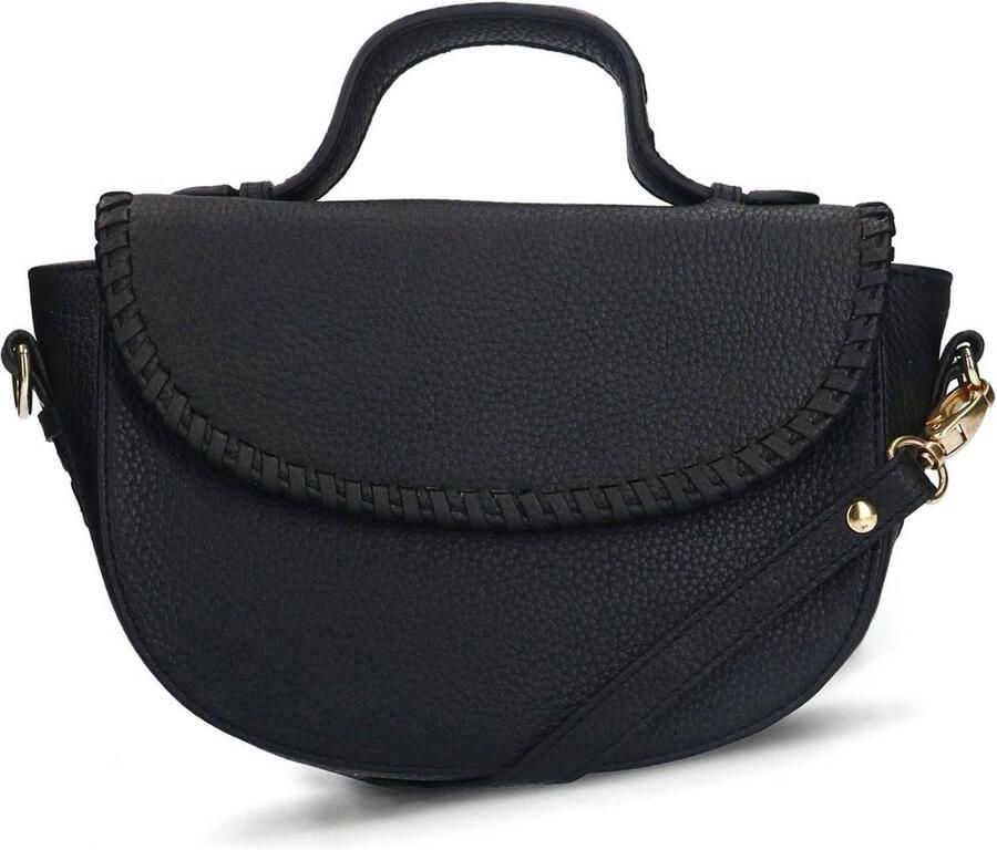 Manfield leren crossbody tas zwart