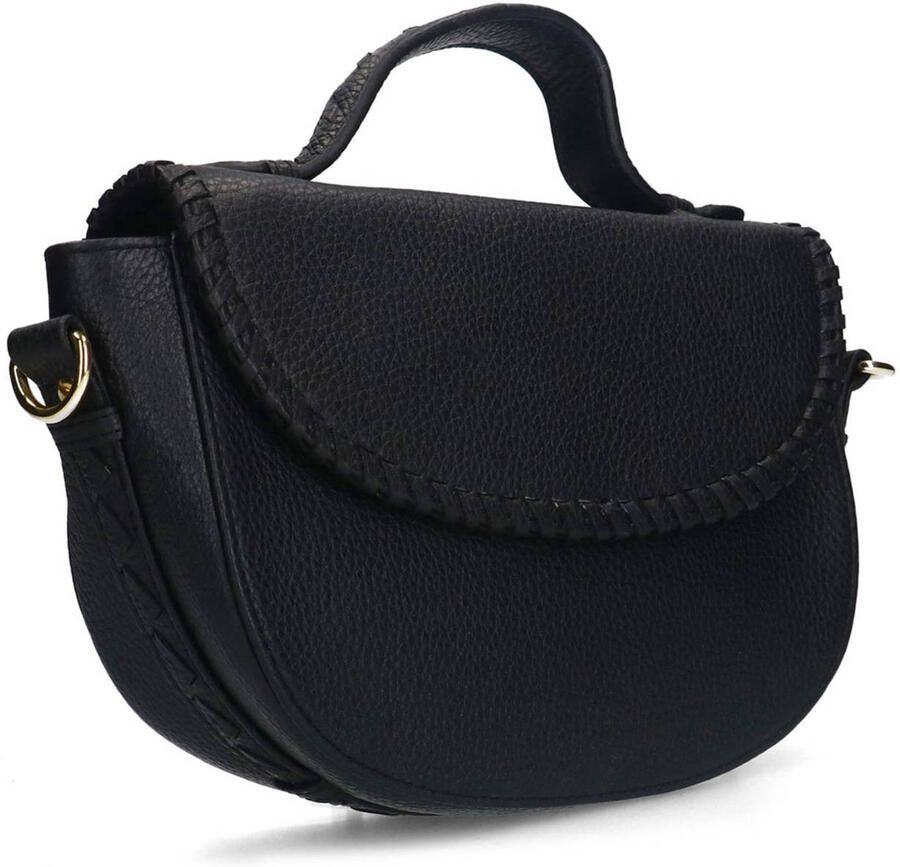 Manfield leren crossbody tas zwart - Foto 2