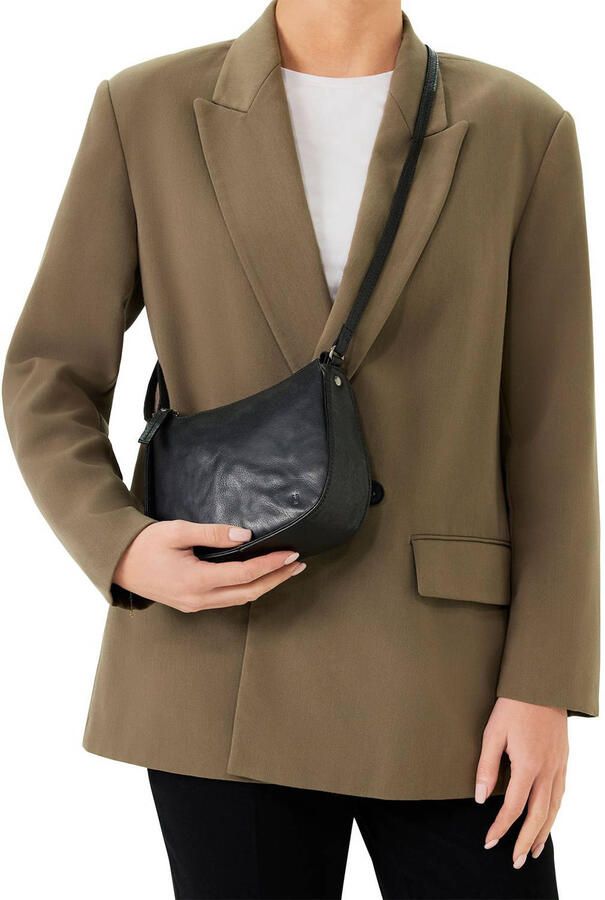 Manfield leren crossbody tas zwart - Foto 3