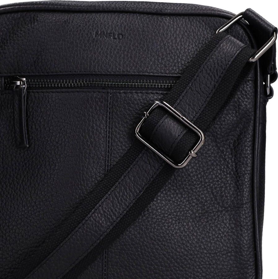 Manfield leren crossbody tas zwart - Foto 2