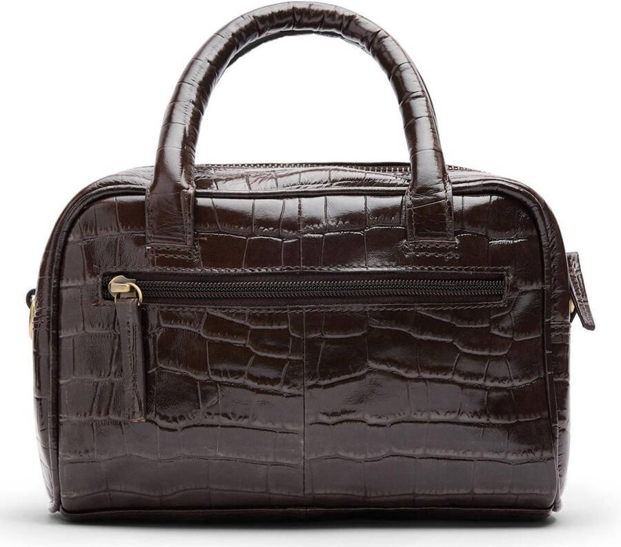 Manfield leren handtas bruin - Foto 3