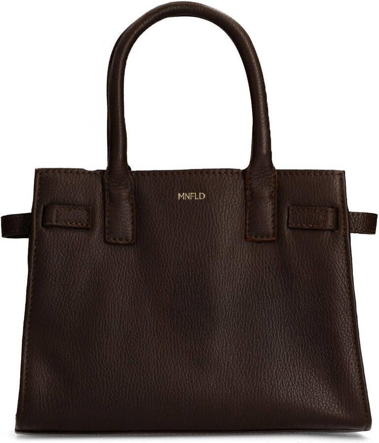 Manfield leren handtas donkerbruin - Foto 2