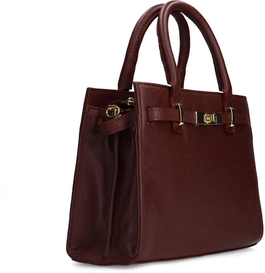 Manfield leren handtas donkerrood