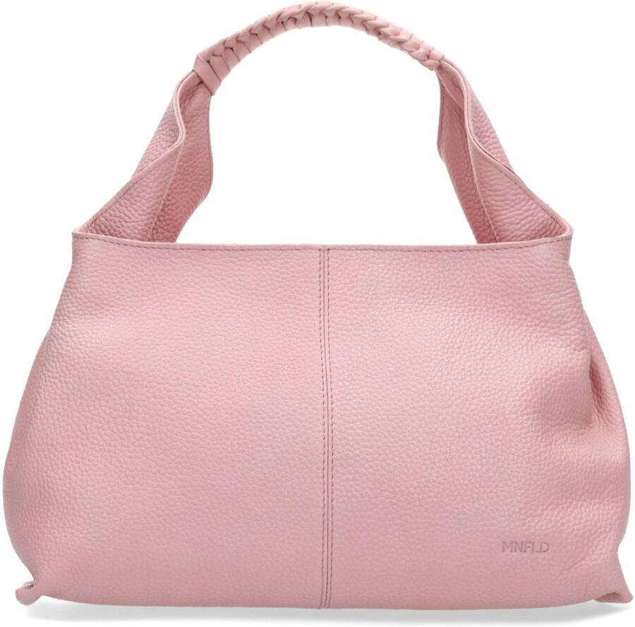 Manfield leren handtas roze