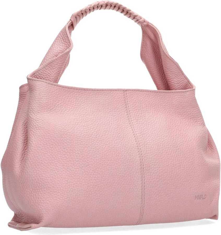 Manfield leren handtas roze - Foto 2