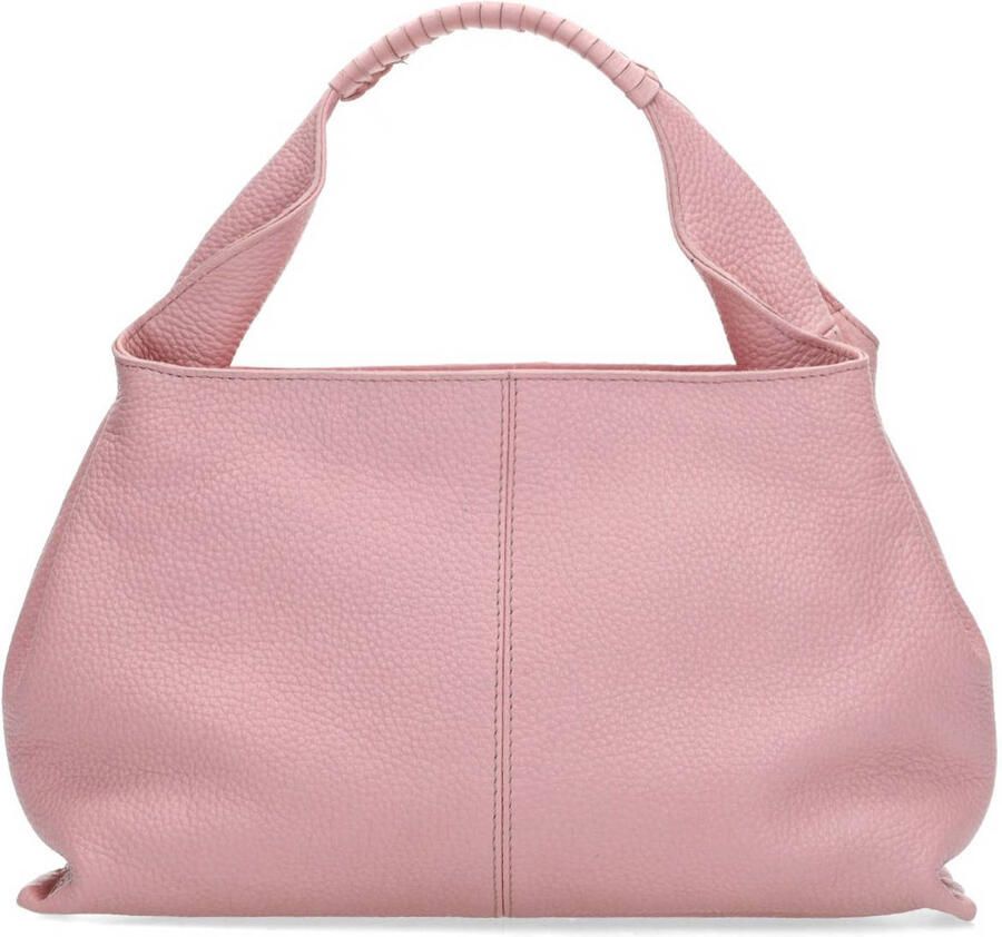 Manfield leren handtas roze - Foto 3