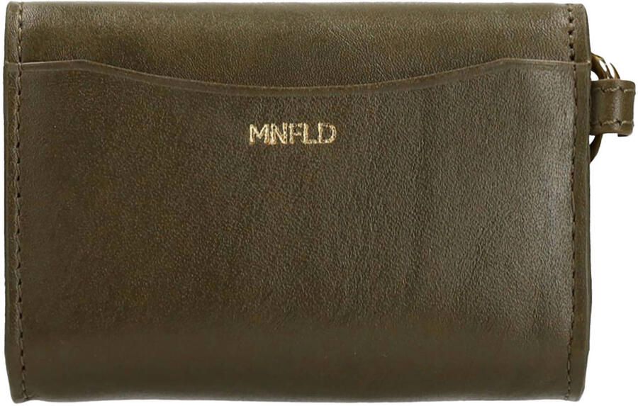 Manfield leren portemonnee olijfgroen - Foto 2