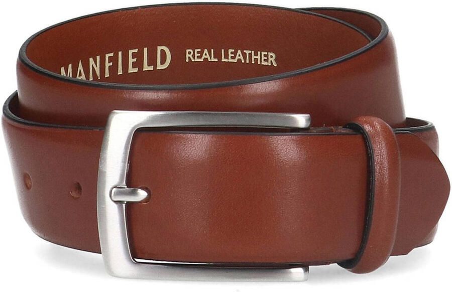 Manfield leren riem bruin