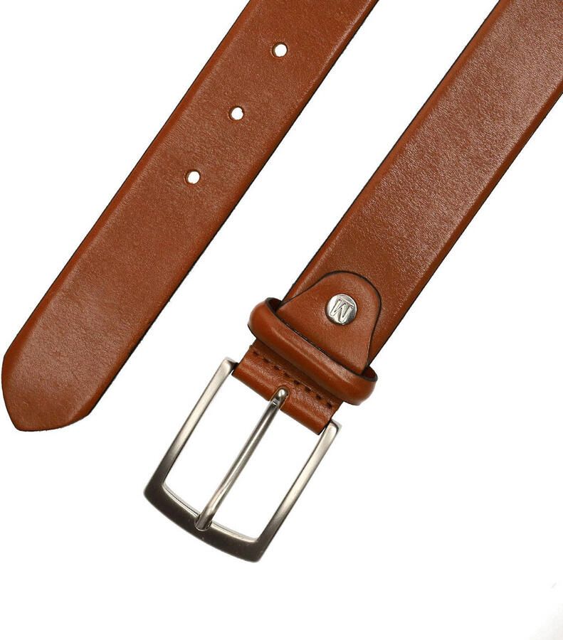 Manfield leren riem bruin - Foto 2
