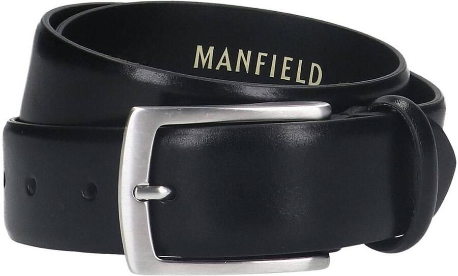 Manfield leren riem zwart