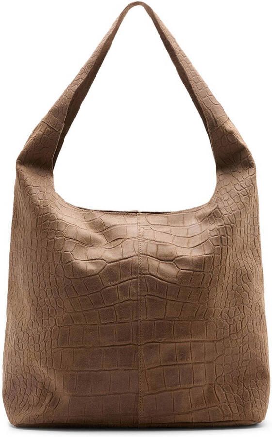 Manfield leren shopper bruin