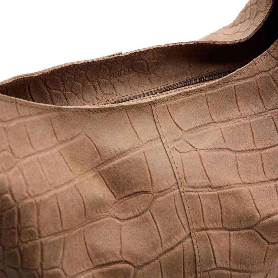 Manfield leren shopper bruin - Foto 2