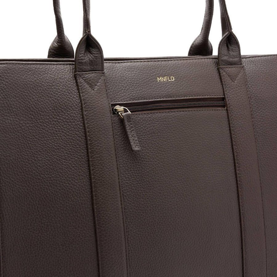 Manfield leren shopper donkerbruin - Foto 2