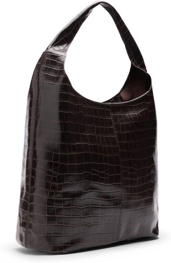 Manfield leren shopper donkerbruin - Foto 3