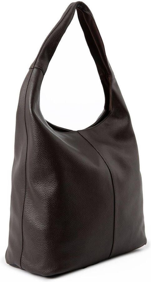 Manfield leren shopper donkerbruin - Foto 2