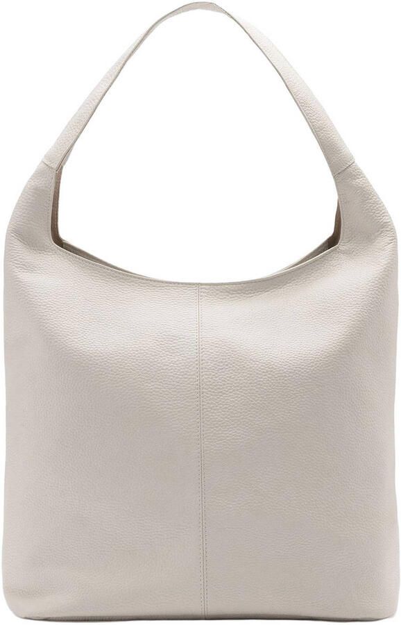 Manfield leren shopper ecru