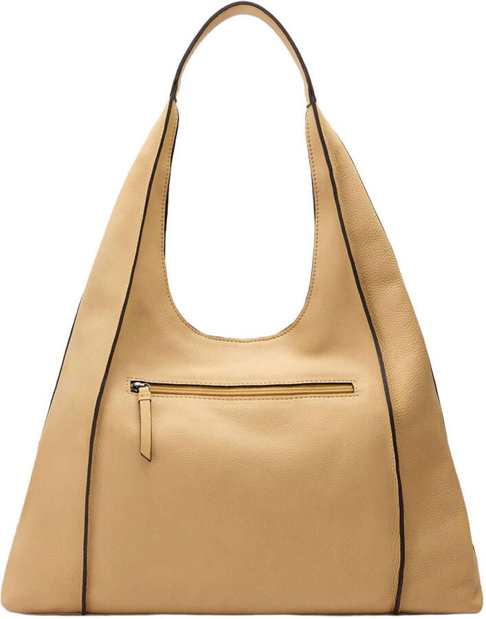 Manfield leren shopper geel