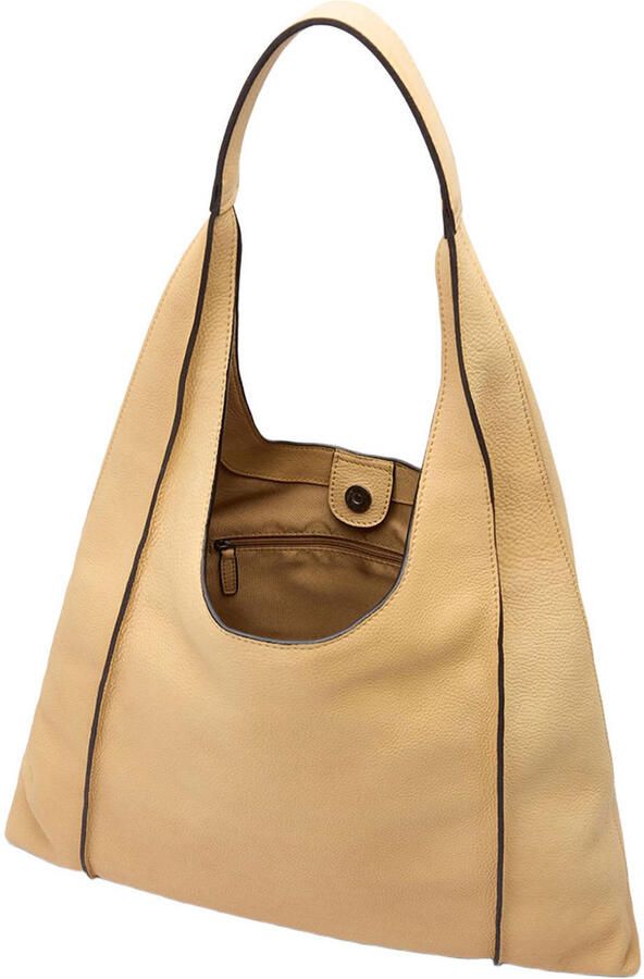 Manfield leren shopper geel - Foto 2