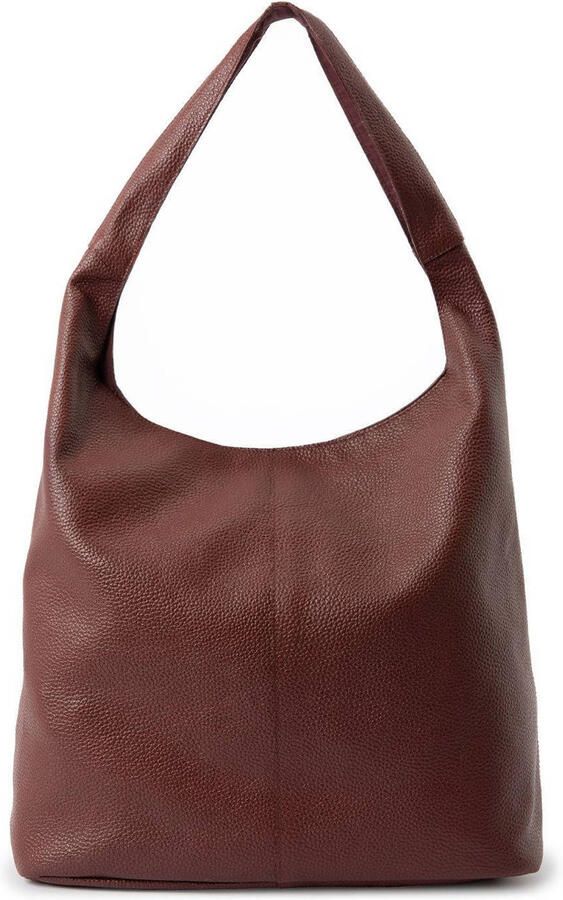 Manfield leren shopper roodbruin