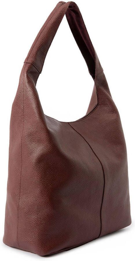 Manfield leren shopper roodbruin - Foto 3