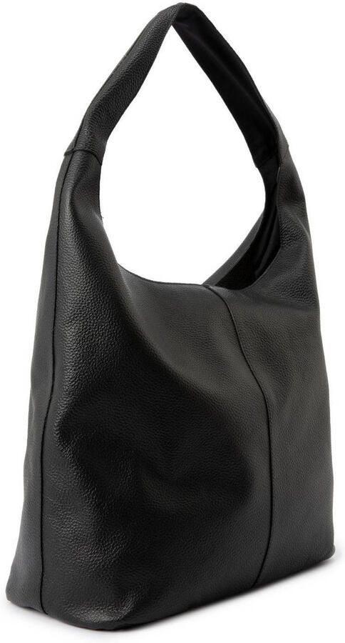 Manfield leren shopper zwart - Foto 3