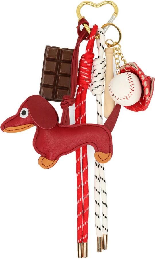 Manfield leren sleutelhanger rood - Foto 1