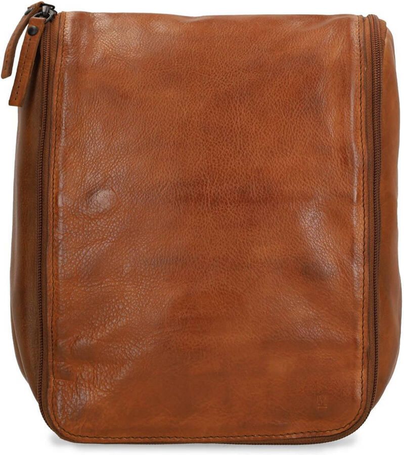 field leren toilettas cognac - Foto 1