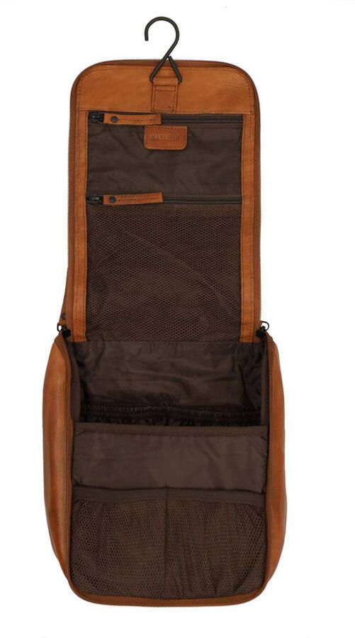 field leren toilettas cognac - Foto 3