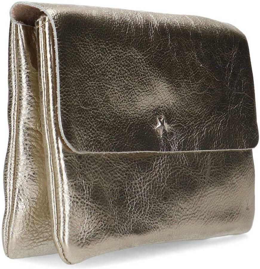 Manfield metallic leren crossbody tas goudkleurig - Foto 2