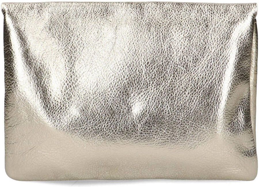 Manfield metallic leren crossbody tas goudkleurig - Foto 3