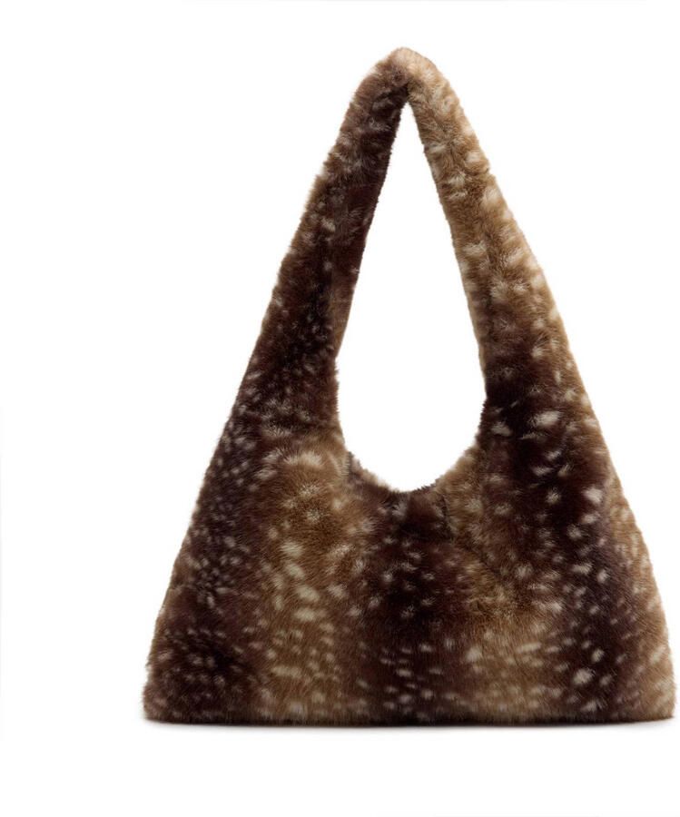 Manfield schoudertas met bambi print bruin - Foto 3