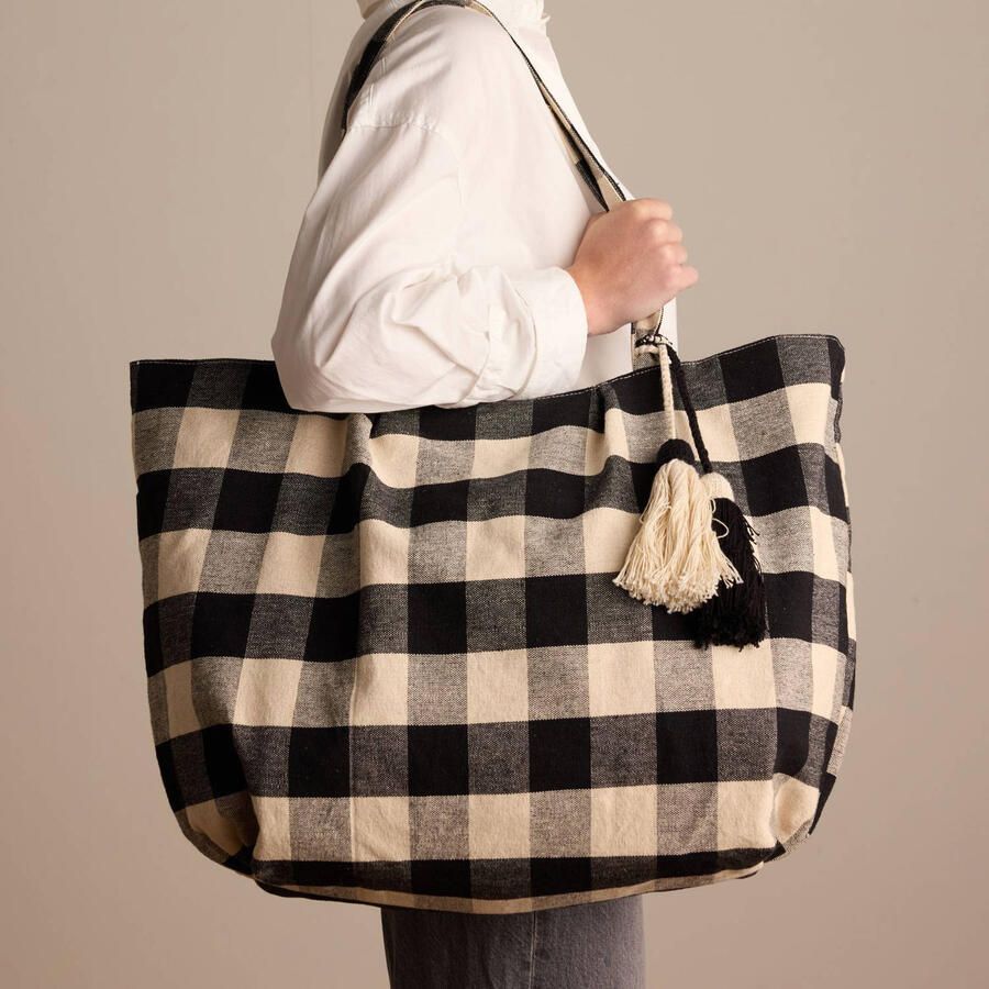 Manfield shopper beige zwart - Foto 2