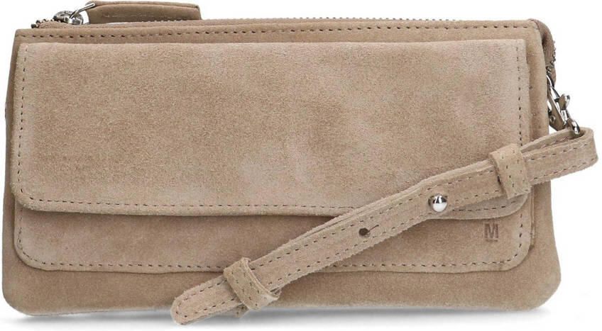Manfield suede clutch beige