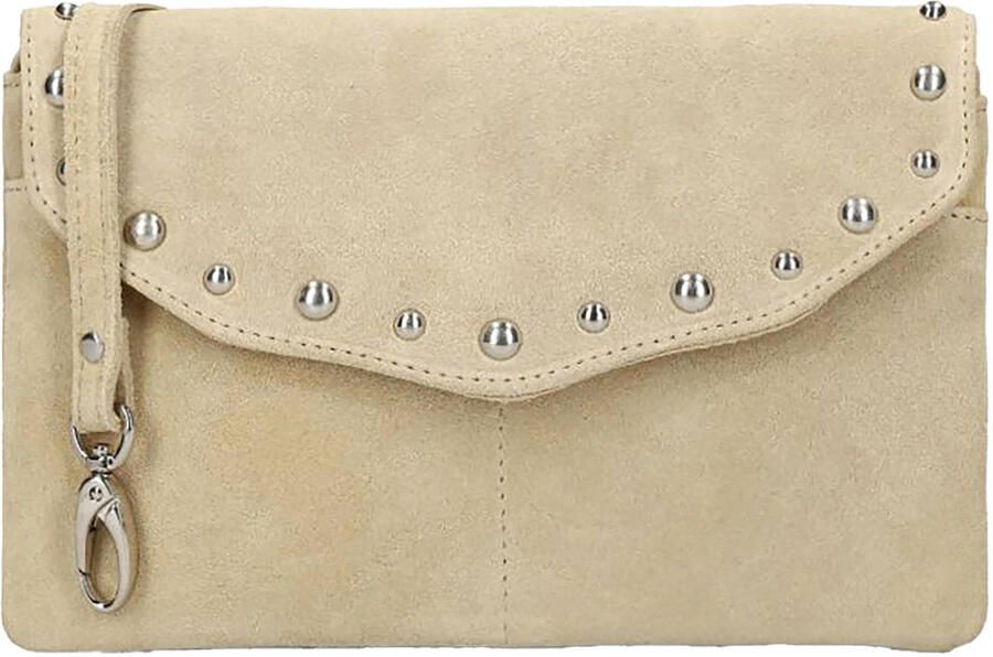 Manfield suede clutch beige